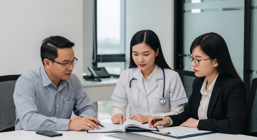 Bác sĩ, dược sĩ và nhà đầu tư y tế họp bàn công việc
