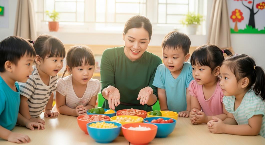 Các bé mầm non thích thú làm pizza tại workshop VAIC