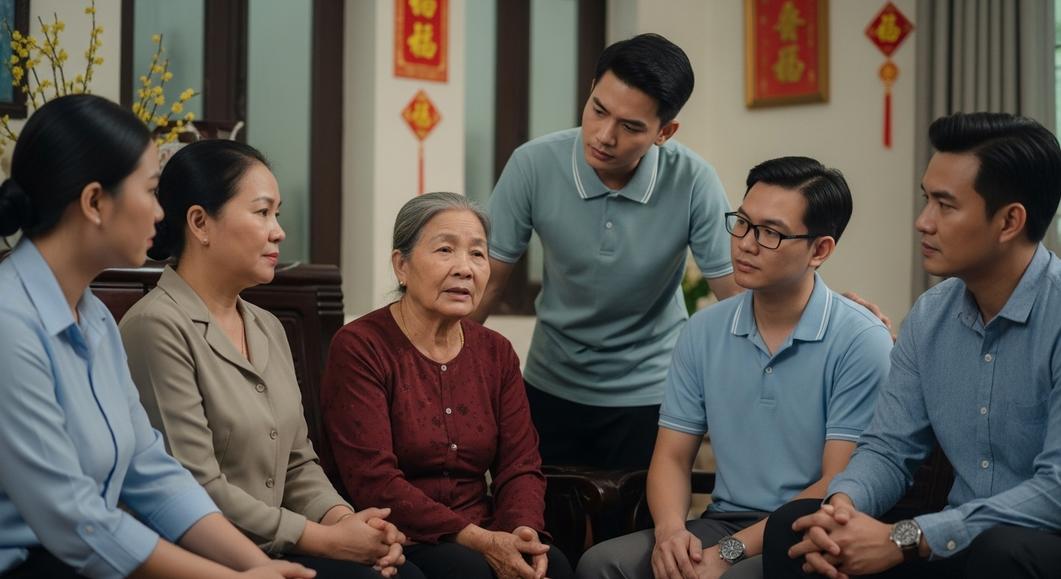 Gia đình Việt Nam lắng nghe tư vấn về bệnh đái tháo đường